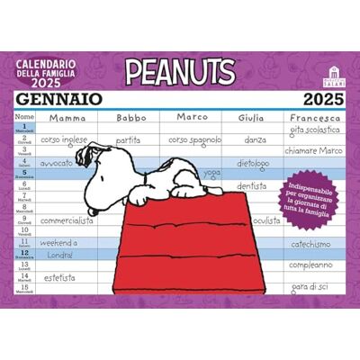 Schulz, Charles M. Peanuts. Calendario della famiglia 2025 Schulz, Charles M. Peanuts. Calendario della famiglia 2025