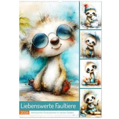 Hurley, Rose Liebenswerte Faultiere. Verträumte Illustrationen in zarten Farben (Wandkalender 2026 DIN A2 hoch), Monatskalender: Mit süßen Faultieren durch die bunten Jahreszeiten Hurley, Rose Liebenswerte Faultiere. Verträumte Illustrationen in zarten Farben (Wandkalender 2026 DIN A2 hoch), Monatskalender: Mit süßen Faultieren durch die bunten Jahreszeiten