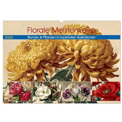 Gierok-Latniak, Steffen Florale Meisterwerke (Wandkalender 2026 DIN A2 quer), Monatskalender: Dieser Kalender vereint die Schönheit klassischer Blumen und Pflanzen in detailreichen botanischen Illustrationen. Gierok-Latniak, Steffen Florale Meisterwerke (Wandkalender 2026 DIN A2 quer), Monatskalender: Dieser Kalender vereint die Schönheit klassischer Blumen und Pflanzen in detailreichen botanischen Illustrationen.