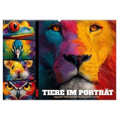 Fotografie, Mb Tiere im Porträt Aquarell Tierkalender für die ganze Familie (Wandkalender 2026 DIN A2 quer), Monatskalender: Farbenfroher Tierkalender und ... Tierwelt für Zuhause und Büro. Fotografie, Mb Tiere im Porträt Aquarell Tierkalender für die ganze Familie (Wandkalender 2026 DIN A2 quer), Monatskalender: Farbenfroher Tierkalender und ... Tierwelt für Zuhause und Büro.