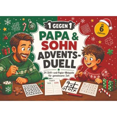 Braun 1 gegen 1 Papa & Sohn Advents-Duell: 24 Stift-und-Papier-Minispiele & Weihnachtsrätsel für gemeinsame Zeit Adventskalender für Vater und Sohn ab 6 Jahren Braun 1 gegen 1 Papa & Sohn Advents-Duell: 24 Stift-und-Papier-Minispiele & Weihnachtsrätsel für gemeinsame Zeit Adventskalender für Vater und Sohn ab 6 Jahren