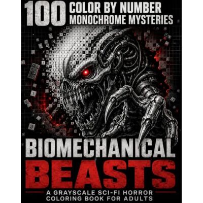 Creative 100 Color by Number Monochrome Mysteries Biomechanical Beasts: Grayscale Sci-Fi Horror Coloring Book for Adults 100 Hidden Creature Reveals, a Halloween Gift for Alien and Monster Fans Creative 100 Color by Number Monochrome Mysteries Biomechanical Beasts: Grayscale Sci-Fi Horror Coloring Book for Adults 100 Hidden Creature Reveals, a Halloween Gift for Alien and Monster Fans