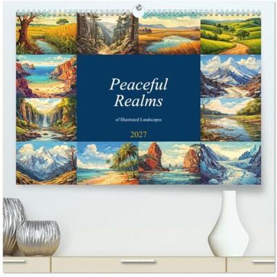 Braun Peaceful Realms of Illustrated Landscapes (High Quality Premium Wall Calendar 2027 DIN A2 landscape), 12 Month Wall Calendar: Moments of Peace depicted in Bookish Scenes Braun Peaceful Realms of Illustrated Landscapes (High Quality Premium Wall Calendar 2027 DIN A2 landscape), 12 Month Wall Calendar: Moments of Peace depicted in Bookish Scenes