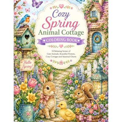 ART Cozy Spring Cottage Coloring Book: step into a cozy world filled with adorable animals, charming cottages,and the beauty of each season.there 25 ... hours of creative enjoyment ART Cozy Spring Cottage Coloring Book: step into a cozy world filled with adorable animals, charming cottages,and the beauty of each season.there 25 ... hours of creative enjoyment