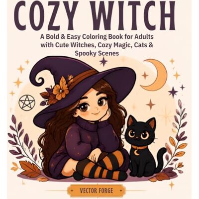 Rio COZY WITCH: A Bold & Easy Coloring Book for Adults with Cute Witches, Cozy Magic, Cats & Spooky Scenes Rio COZY WITCH: A Bold & Easy Coloring Book for Adults with Cute Witches, Cozy Magic, Cats & Spooky Scenes