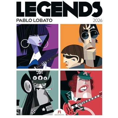 Ackermann Kunstverlag Legends Kalender 2026 Musiklegenden Außergewöhnlicher Musik-Kalender im großen Hochformat (50x66 cm) Rock & Pop-Musiker-Portraits Pablo Lobato Ackermann Kunstverlag Legends Kalender 2026 Musiklegenden Außergewöhnlicher Musik-Kalender im großen Hochformat (50x66 cm) Rock & Pop-Musiker-Portraits Pablo Lobato