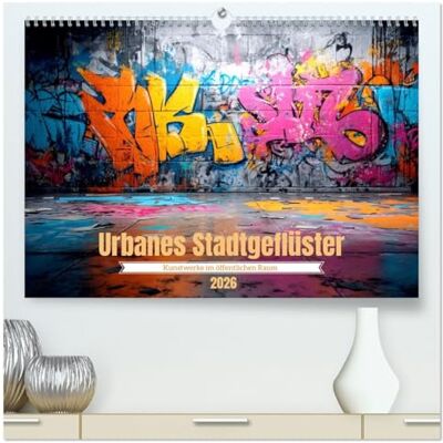 CALVENDO Urbanes Stadtgeflüster (hochwertiger Premium Wandkalender 2026 DIN A2 quer), Kunstdruck in Hochglanz: Ein KI-kreierter Kalender mit 12 visionären Graffiti-Motiven zwischen Kunst, Protest und Poesie CALVENDO Urbanes Stadtgeflüster (hochwertiger Premium Wandkalender 2026 DIN A2 quer), Kunstdruck in Hochglanz: Ein KI-kreierter Kalender mit 12 visionären Graffiti-Motiven zwischen Kunst, Protest und Poesie