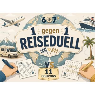 Garmin 1 gegen 1 Reiseduell 67 Camper- und Urlaubsduelle mit 11 Coupons, Challenges und Battles: Lustige Reisespiele und Rätsel für Paare, Freunde, Familien, Erwachsene und Kinder ab 10 Jahren Garmin 1 gegen 1 Reiseduell 67 Camper- und Urlaubsduelle mit 11 Coupons, Challenges und Battles: Lustige Reisespiele und Rätsel für Paare, Freunde, Familien, Erwachsene und Kinder ab 10 Jahren