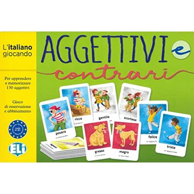 Klett Aggettivi e contrari. Gamebox: Spiel à 2 x 65 Karten mit Adjektiven und ihren Gegensätzen, 1 Joker- und 1 Ereigniskarte + Spielanleitung Klett Aggettivi e contrari. Gamebox: Spiel à 2 x 65 Karten mit Adjektiven und ihren Gegensätzen, 1 Joker- und 1 Ereigniskarte + Spielanleitung