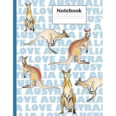 ART Kangaroo Notebook: 8.5" x 11" 120 page Blank Lined Pages Notebook Love Australia Text and Kangaroos for Boys and Girls ART Kangaroo Notebook: 8.5" x 11" 120 page Blank Lined Pages Notebook Love Australia Text and Kangaroos for Boys and Girls
