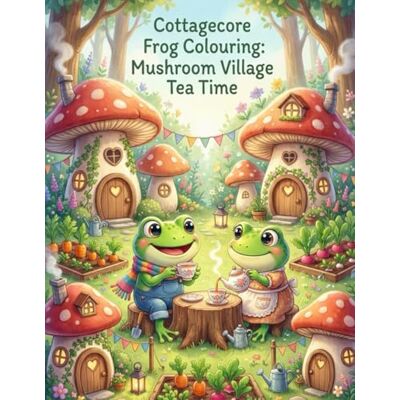 Andersson Cottagecore Frog: Mushroom Village Tea Time Andersson Cottagecore Frog: Mushroom Village Tea Time