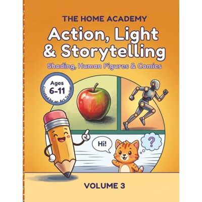 Line, Harper The Home Art Academy: Action, Light & Storytelling: Shading, Human Figures & Comics Step-by-Step Drawing Workbook for Kids Ages 6-11 Line, Harper The Home Art Academy: Action, Light & Storytelling: Shading, Human Figures & Comics Step-by-Step Drawing Workbook for Kids Ages 6-11