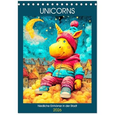 Hurley, Rose Unicorns. Niedliche Einhörner in der Stadt (Tischkalender 2026 DIN A5 hoch), Monatskalender: Stylishe Einhörner die im Streetwear-Chic durch ... charmant, verspielt und einfach magisch! Hurley, Rose Unicorns. Niedliche Einhörner in der Stadt (Tischkalender 2026 DIN A5 hoch), Monatskalender: Stylishe Einhörner die im Streetwear-Chic durch ... charmant, verspielt und einfach magisch!