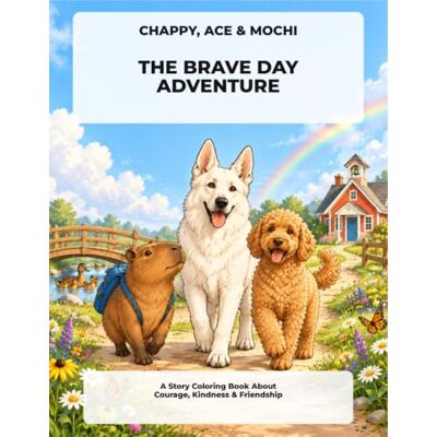 Solis CHAPPY, ACE & MOCHI: THE BRAVE DAY ADVENTURE: A Story Coloring Book About Courage, Kindness & Friendship Solis CHAPPY, ACE & MOCHI: THE BRAVE DAY ADVENTURE: A Story Coloring Book About Courage, Kindness & Friendship