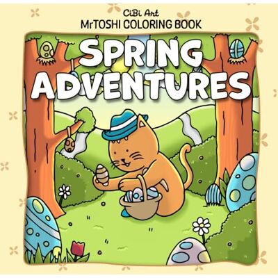 ART MrToshi Spring Adventure: A Hand-Drawn Cat Coloring Book with Whimsical Picnic & Bicycle Scenes ART MrToshi Spring Adventure: A Hand-Drawn Cat Coloring Book with Whimsical Picnic & Bicycle Scenes