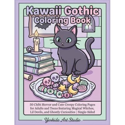 ART Kawaii Gothic Coloring Book: 50 Chibi Horror and Cute Creepy Coloring Pages for Adults and Teens featuring Magical Witches, Lil Devils, and Ghostly Curiosities Single-Sided ART Kawaii Gothic Coloring Book: 50 Chibi Horror and Cute Creepy Coloring Pages for Adults and Teens featuring Magical Witches, Lil Devils, and Ghostly Curiosities Single-Sided