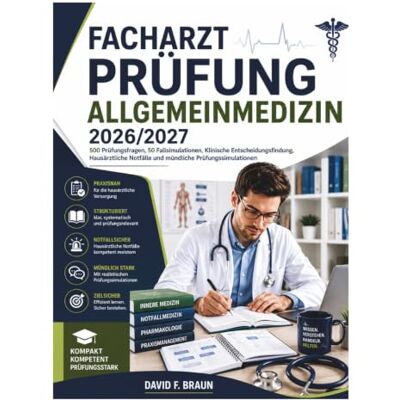 Braun Facharztprüfung Allgemeinmedizin 2026/2027: 500 Prüfungsfragen, 50 Fallsimulationen, Klinische Entscheidungsfindung, Hausärztliche Notfälle und mündliche Prüfungssimulationen Braun Facharztprüfung Allgemeinmedizin 2026/2027: 500 Prüfungsfragen, 50 Fallsimulationen, Klinische Entscheidungsfindung, Hausärztliche Notfälle und mündliche Prüfungssimulationen