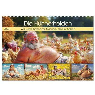 Hurley, Rose Die Hühnerhelden. Witz und Charme mit Männern, die Eier haben (Wandkalender 2026 DIN A2 quer), Monatskalender: Die herrlich witzige Beziehung zwischen Männern und ihren Hühnern Hurley, Rose Die Hühnerhelden. Witz und Charme mit Männern, die Eier haben (Wandkalender 2026 DIN A2 quer), Monatskalender: Die herrlich witzige Beziehung zwischen Männern und ihren Hühnern
