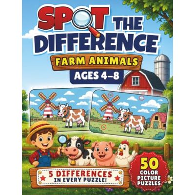 Garmin Spot the Difference: Farm Animals: 50 Color Picture Puzzles with 5 Differences in Every Puzzle for Kids Ages 4-8 Garmin Spot the Difference: Farm Animals: 50 Color Picture Puzzles with 5 Differences in Every Puzzle for Kids Ages 4-8