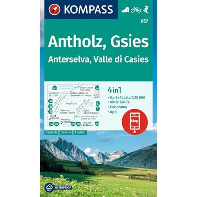 Kompass Karten GmbH KOMPASS Wanderkarte 057 Antholz, Gsies, Anterselva, Valle di Casies 1:25.000: 4in1 Wanderkarte mit Aktiv Guide und Panorama inklusive Karte zur ... in der KOMPASS-App. Fahrradfahren. Skitouren. Kompass Karten GmbH KOMPASS Wanderkarte 057 Antholz, Gsies, Anterselva, Valle di Casies 1:25.000: 4in1 Wanderkarte mit Aktiv Guide und Panorama inklusive Karte zur ... in der KOMPASS-App. Fahrradfahren. Skitouren.