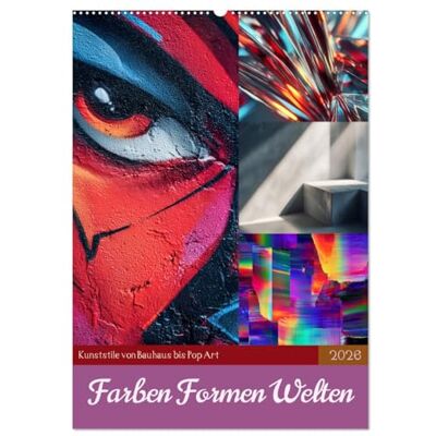 CALVENDO Colori forme mondi (calendario da parete 2026 DIN A2 alto), calendario mensile CALVENDO Colori forme mondi (calendario da parete 2026 DIN A2 alto), calendario mensile