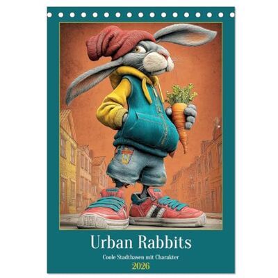 Hurley, Rose Urban Rabbits. Coole Stadthasen mit Charakter (Tischkalender 2026 DIN A5 hoch), Monatskalender: Stadthasen, die mit Witz, Stil und überraschend viel Persönlichkeit durch das Jahr hoppeln Hurley, Rose Urban Rabbits. Coole Stadthasen mit Charakter (Tischkalender 2026 DIN A5 hoch), Monatskalender: Stadthasen, die mit Witz, Stil und überraschend viel Persönlichkeit durch das Jahr hoppeln