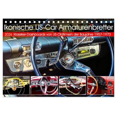 CALVENDO Iconico cruscotto americano (calendario da tavolo 2026 DIN A5 orizzontale), calendario mensile CALVENDO Iconico cruscotto americano (calendario da tavolo 2026 DIN A5 orizzontale), calendario mensile