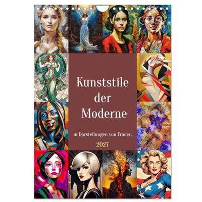 Braun Kunststile der Moderne in Darstellungen von Frauen (Wandkalender 2027 DIN A4 hoch), Monatskalender: Das gemalte Frauenbild zu Beginn des 20. Jahrhunderts Braun Kunststile der Moderne in Darstellungen von Frauen (Wandkalender 2027 DIN A4 hoch), Monatskalender: Das gemalte Frauenbild zu Beginn des 20. Jahrhunderts