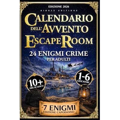 Editions, Riddle CALENDARIO DELL'AVVENTO ESCAPE ROOM: 24 Enigmi Crime per Adulti Smaschera il Colpevole e Salva il Natale Difficoltà Progressiva 2 Indizi + ... per gli Amanti del Crime 10+ Ore di Gioco Editions, Riddle CALENDARIO DELL'AVVENTO ESCAPE ROOM: 24 Enigmi Crime per Adulti Smaschera il Colpevole e Salva il Natale Difficoltà Progressiva 2 Indizi + ... per gli Amanti del Crime 10+ Ore di Gioco