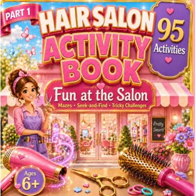 Creative Hair Salon Activity Book for Girls Ages 6-8: 95 Cute Salon-Themed Activities with Mazes, Spot the Difference, Seek-and-Find, Matching Games, Patterns, and More Creative Hair Salon Activity Book for Girls Ages 6-8: 95 Cute Salon-Themed Activities with Mazes, Spot the Difference, Seek-and-Find, Matching Games, Patterns, and More
