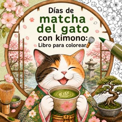 ART Días de matcha del gato con kimono: Libro para colorear/Edición en español: Coloreado Fácil de Líneas Gruesas: Habitaciones Japonesas Acogedoras, Té ... para Relajar la Mente y Reducir el Estrés. ART Días de matcha del gato con kimono: Libro para colorear/Edición en español: Coloreado Fácil de Líneas Gruesas: Habitaciones Japonesas Acogedoras, Té ... para Relajar la Mente y Reducir el Estrés.