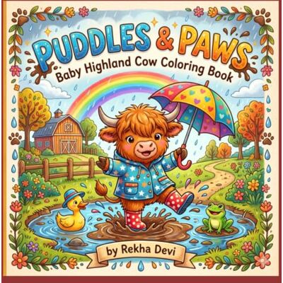 Devi Puddles & Paws: Baby Highland Cow Coloring Book (age 4-8 ): An Adorable Rainy Day Coloring Journey on the Farm filled with Cute Cows, Ducks, Frogs, and Rainbows for Boys and Girls Devi Puddles & Paws: Baby Highland Cow Coloring Book (age 4-8 ): An Adorable Rainy Day Coloring Journey on the Farm filled with Cute Cows, Ducks, Frogs, and Rainbows for Boys and Girls