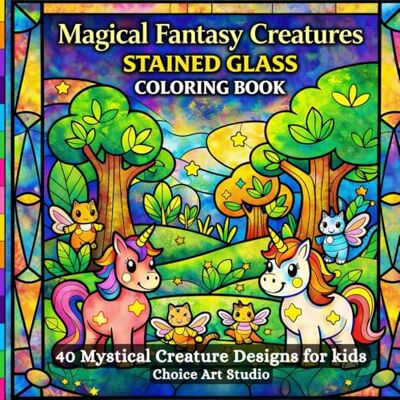 ART Magical Fantasy Creatures Stained Glass Coloring Book for Kids Ages 4-10: 40 Adorable Mystical Creature Designs Unicorns, Dragons, Phoenix & More Perfect Gift for Kids ART Magical Fantasy Creatures Stained Glass Coloring Book for Kids Ages 4-10: 40 Adorable Mystical Creature Designs Unicorns, Dragons, Phoenix & More Perfect Gift for Kids