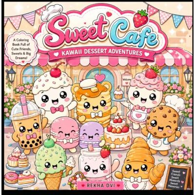 Devi A Kawaii Dessert Coloring Book (ages 4-8): 50 Cute Dessert Friends, Bakery Adventures, Fun Cafe Scenes & Sweet Moments to Color Devi A Kawaii Dessert Coloring Book (ages 4-8): 50 Cute Dessert Friends, Bakery Adventures, Fun Cafe Scenes & Sweet Moments to Color