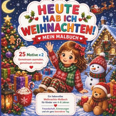 Creative Heute hab ich Weihnachten: Ein liebevolles Weihnachts-Malbuch mit 25 Motiven x 2 für Kinder von 4-8 Jahren Creative Heute hab ich Weihnachten: Ein liebevolles Weihnachts-Malbuch mit 25 Motiven x 2 für Kinder von 4-8 Jahren