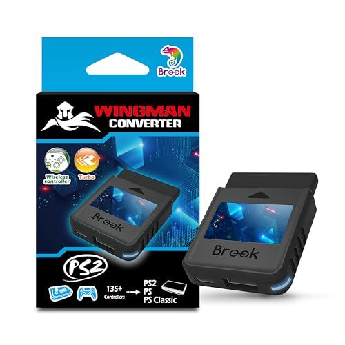 Brook Wingman PS2 Convertitore Versione Wireless da PS 4/3 a PS2/1, Convertitore Console Retrò su Console PS2/PS1/PS Classiche, per Console PS Retro