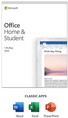 Microsoft Office 2019 Home & Student   1 user   1 PC (Windows 10) or Mac   one-time purchase   multilingual   Box [Edizione: Regno Unito]