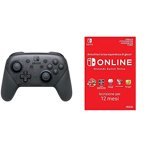 Nintendo Switch: Pro Controller, Nero & 365 Giorni Switch Online Membri (Individual) Codice download