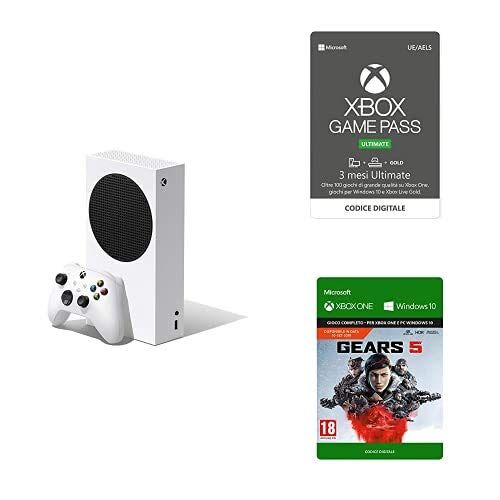Microsoft Xbox Series S + Xbox Game Pass Ultimate (3 Abbonamento) + Gears 5 (Xbox Codice Digitale)