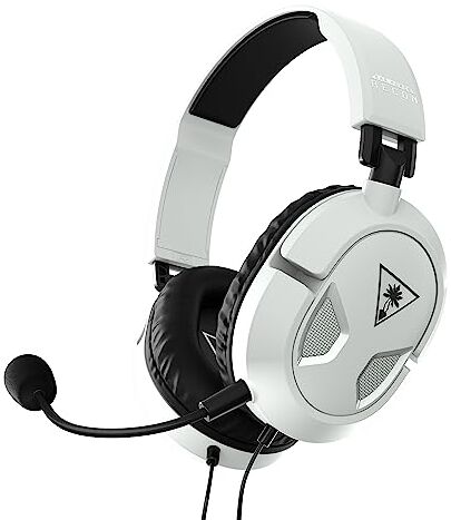 Turtle Beach Recon 50 Bianco/Nero Cuffie da gioco multipiattaforma con cavo per Xbox Series X S, Xbox One, Nintendo Switch, PS5, PS4, PC & dispositivi mobili