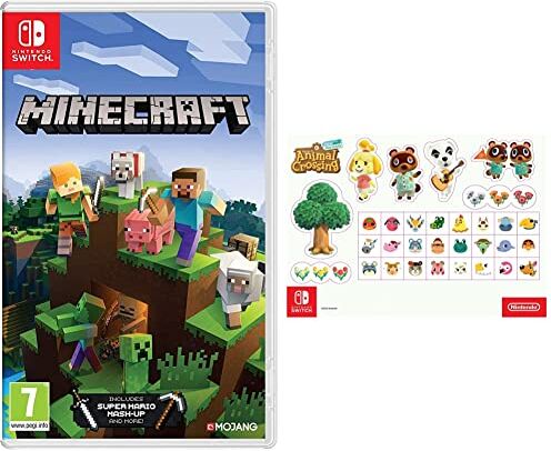 Microsoft Minecraft Nintendo Switch + Stikers Animal Crossing