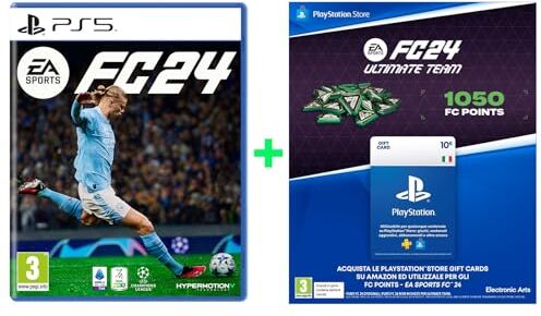 Electronic Arts EA SPORTS FC 24 Standard Edition PS5   Videogiochi   Italiano + 10€ PlayStation Store Gift Card per EA SPORTS FC 24 Ultimate Team   FC Points   Account PSN Italiano