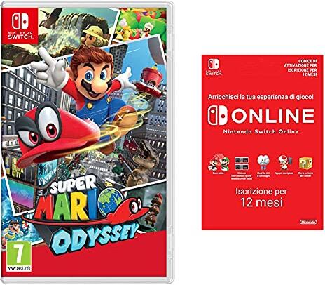 Nintendo Super Mario Odyssey & 365 Giorni Switch Online Membri (Individual) Codice download