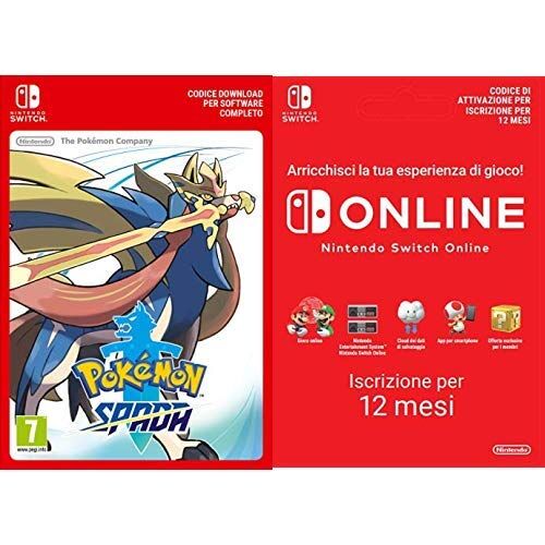 Nintendo Pokémon Spada [Switch Codice download] + 365 Giorni Switch Online Membri [Codice download]