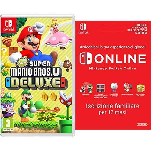 Nintendo New Super Mario Bros. U Deluxe  Switch + 365 Giorni Switch Online Membri (Famiglia)    Switch Codice download