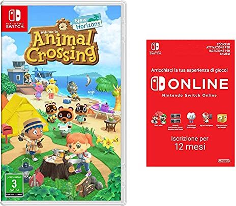 Nintendo Animal Crossing: New Horizons ( Switch ) + 365 Giorni Switch Online Membri Individual (Codice download)