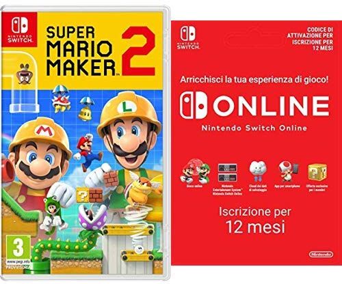 Nintendo Super Mario Maker 2  Switch + 365 Giorni Switch Online Membri (Individual)    Switch Codice download