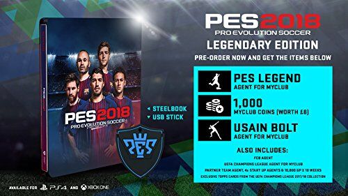 Konami PES 2018 PRO EVOLUTION SOCCER LEGENDARY EDITION PS4 PLAYSTATION 4 (GIOCO IN ITALIANO, SCATOLA IN INGLESE)