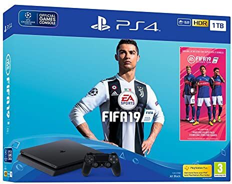 Sony PS4 Slim 1 To F noir + FIFA 19 + PS Plus 14 Jours (digital) [Edizione: Francia]