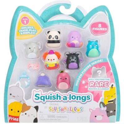 Squish-a-longs Confezione da 8 mini squish da 2,5 cm con 2 accessori, 1 anello e una guida per collezionisti Colleziona, commercia e gioca Squish-a-longs Confezione da 8 mini squish da 2,5 cm con 2 accessori, 1 anello e una guida per collezionisti Colleziona, commercia e gioca